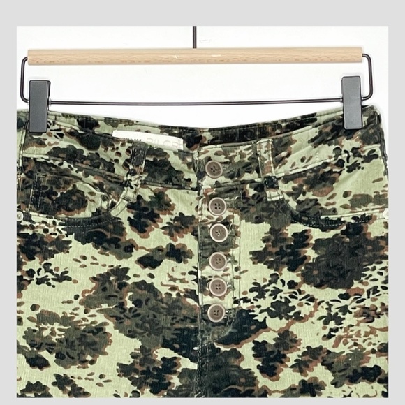 Anthropologie Pilcro High Rise Corduroy Skinny Button Fly Camo Floral Print 27P - Picture 11 of 12